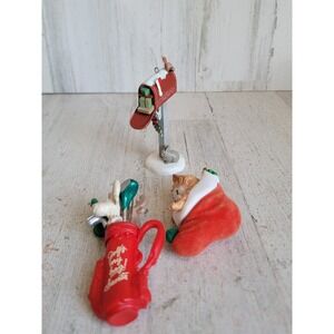 Hallmark variety Xmas ornament mailbox golf reindeer kitten set